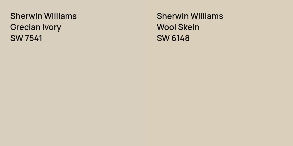 Sherwin Williams Grecian Ivory vs. Sherwin Williams Wool Skein