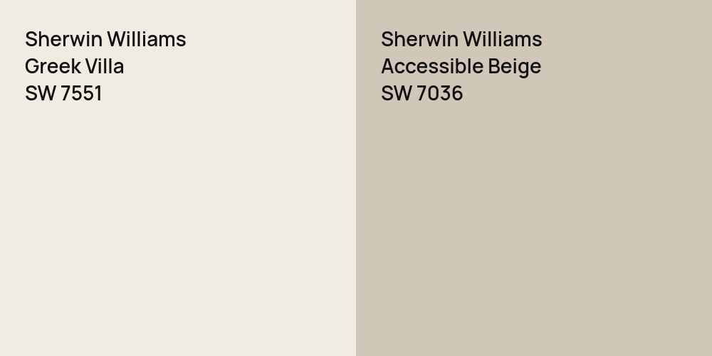 Sherwin Williams Greek Villa vs. Sherwin Williams Accessible Beige