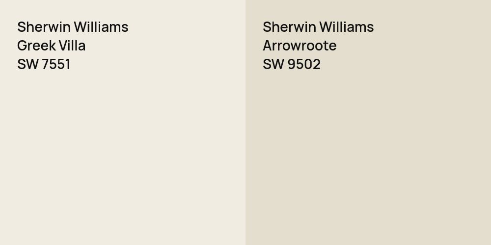 Sherwin Williams Greek Villa vs. Sherwin Williams Arrowroote