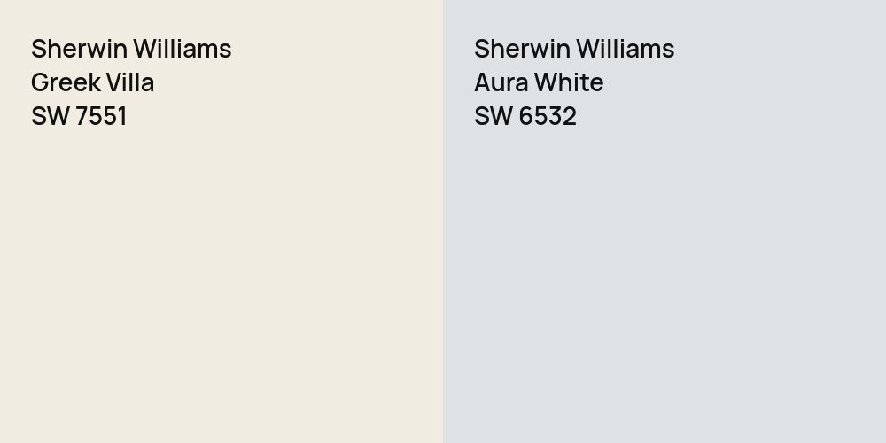 Sherwin Williams Greek Villa vs. Sherwin Williams Aura White