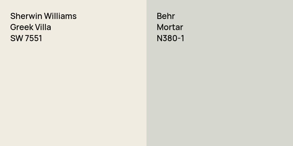 Sherwin Williams Greek Villa vs. Behr Mortar