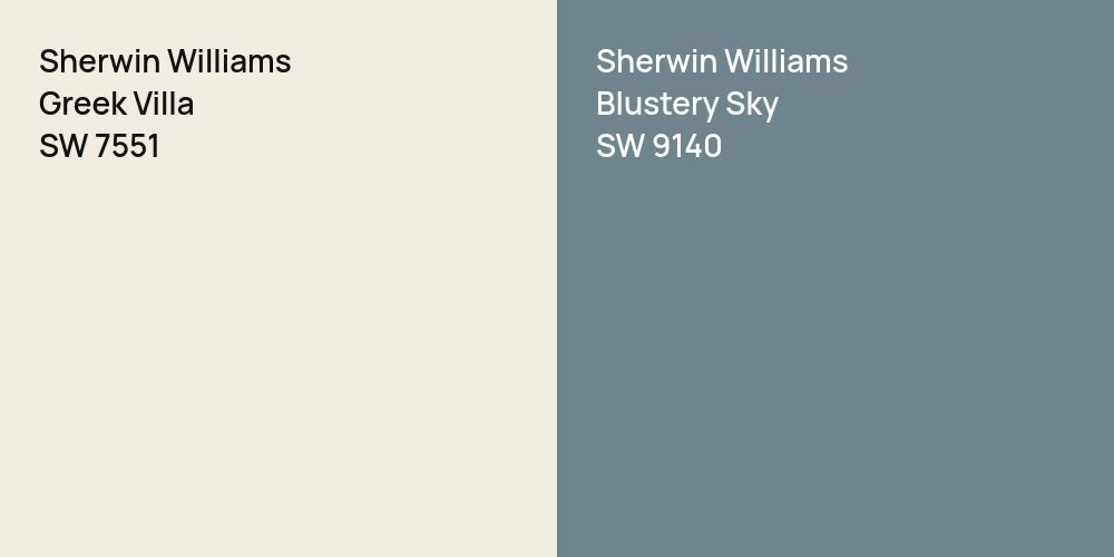 Sherwin Williams Greek Villa vs. Sherwin Williams Blustery Sky