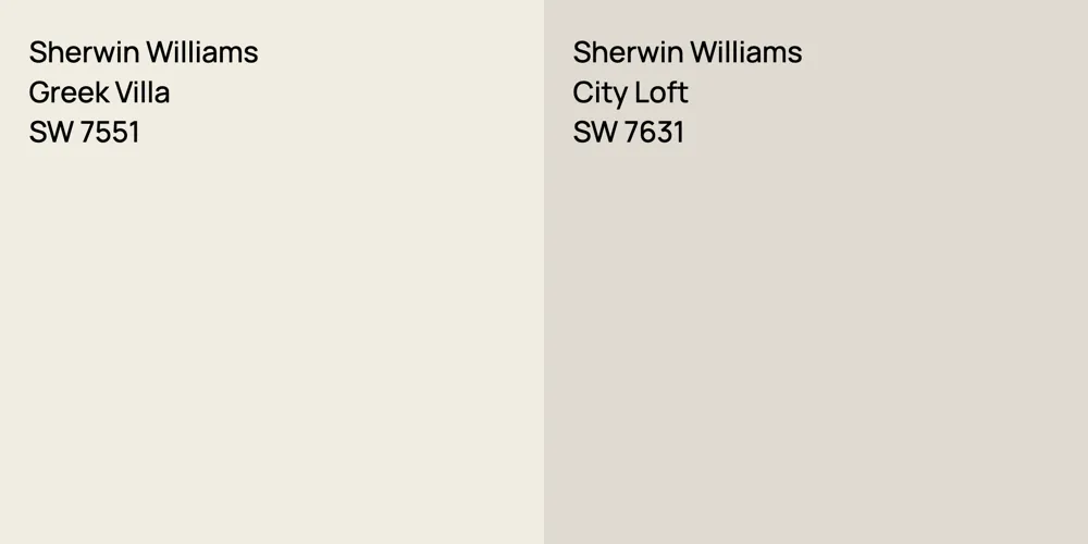 Sherwin Williams Greek Villa vs. Sherwin Williams City Loft