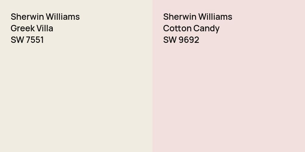 Sherwin Williams Greek Villa vs. Sherwin Williams Cotton Candy