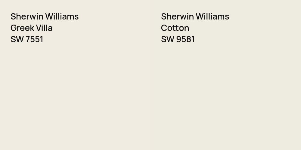 Sherwin Williams Greek Villa vs. Sherwin Williams Cotton