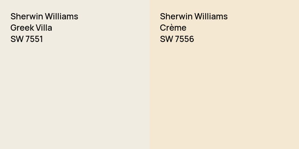 Sherwin Williams Greek Villa vs. Sherwin Williams Crème