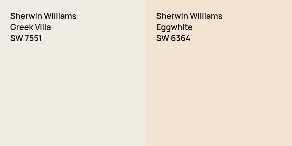 Sherwin Williams Greek Villa vs. Sherwin Williams Eggwhite