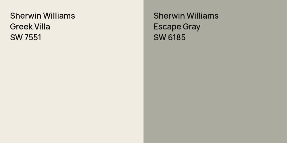 Sherwin Williams Greek Villa vs. Sherwin Williams Escape Gray