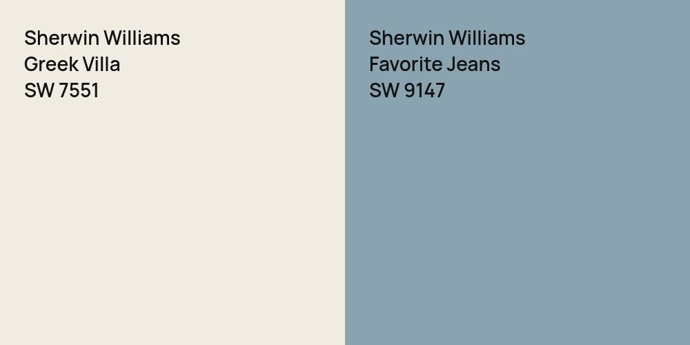 Sherwin Williams Greek Villa vs. Sherwin Williams Favorite Jeans