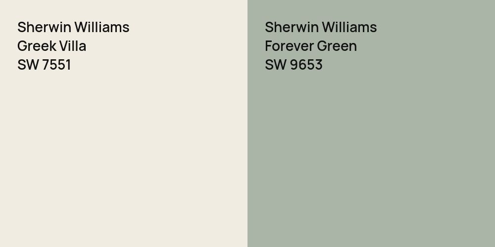 Sherwin Williams Greek Villa vs. Sherwin Williams Forever Green