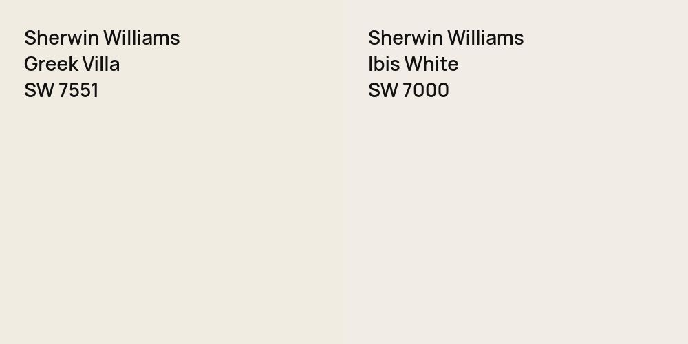 Sherwin Williams Greek Villa vs. Sherwin Williams Ibis White