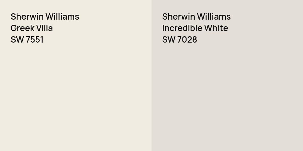 Sherwin Williams Greek Villa vs. Sherwin Williams Incredible White