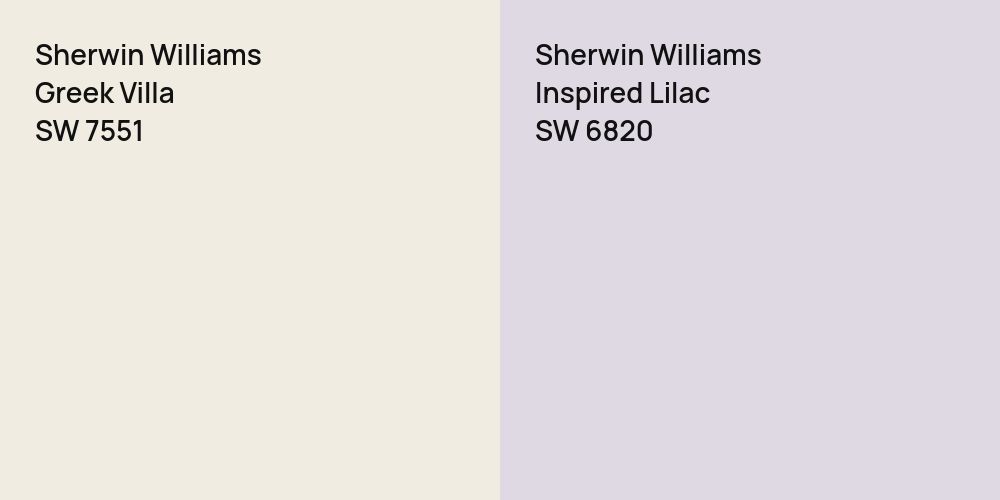 Sherwin Williams Greek Villa vs. Sherwin Williams Inspired Lilac