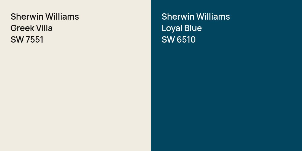 Sherwin Williams Greek Villa vs. Sherwin Williams Loyal Blue