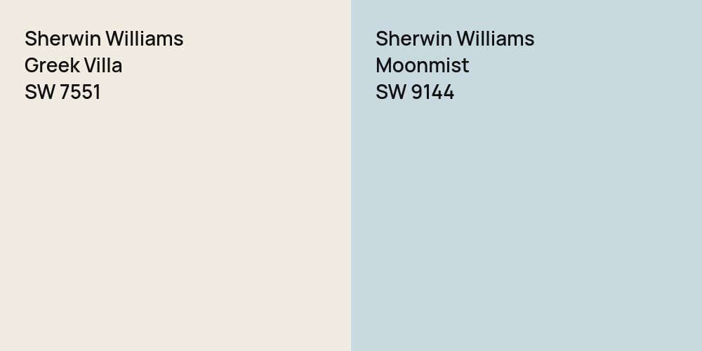 Sherwin Williams Greek Villa vs. Sherwin Williams Moonmist