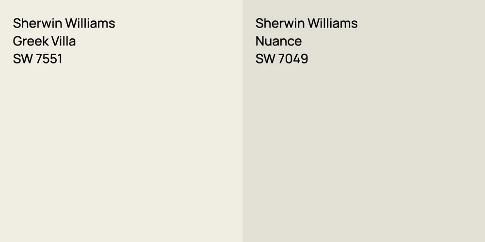 Sherwin Williams Greek Villa vs. Sherwin Williams Nuance