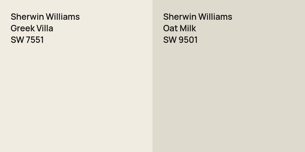 Sherwin Williams Greek Villa vs. Sherwin Williams Oat Milk