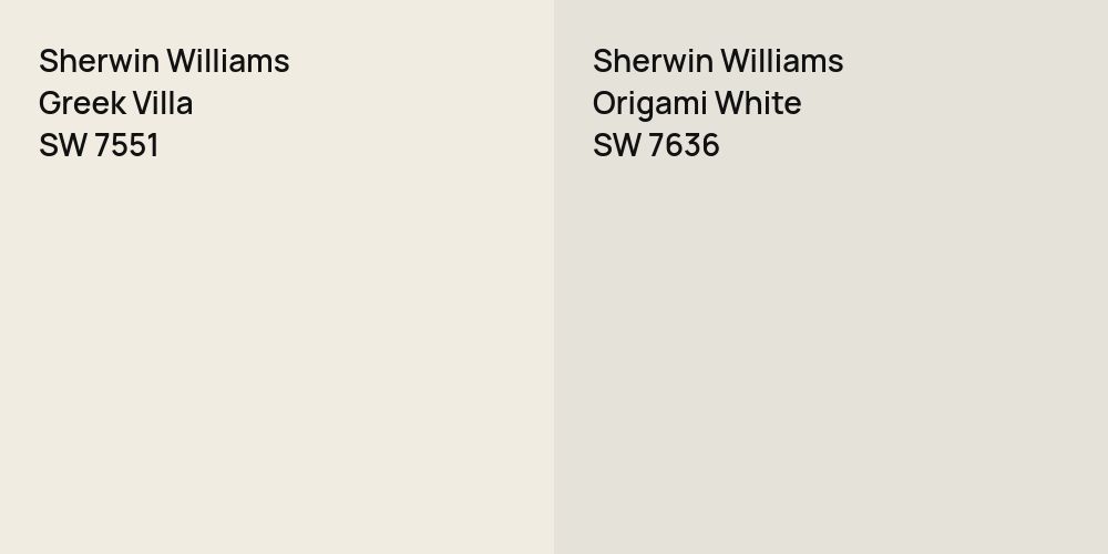 Sherwin Williams Greek Villa vs. Sherwin Williams Origami White