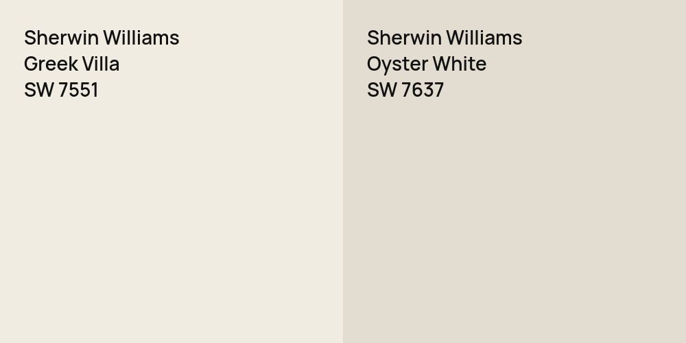 Sherwin Williams Greek Villa vs. Sherwin Williams Oyster White