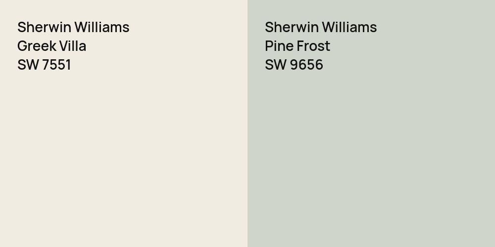 Sherwin Williams Greek Villa vs. Sherwin Williams Pine Frost