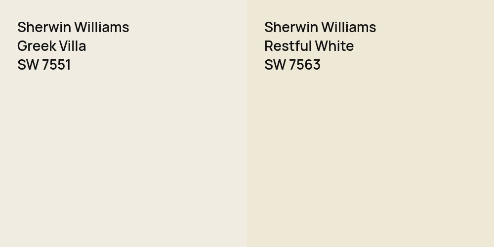 Sherwin Williams Greek Villa vs. Sherwin Williams Restful White