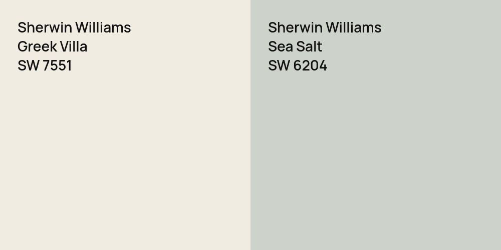 Sherwin Williams Greek Villa vs. Sherwin Williams Sea Salt