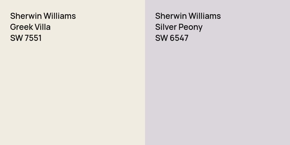 Sherwin Williams Greek Villa vs. Sherwin Williams Silver Peony