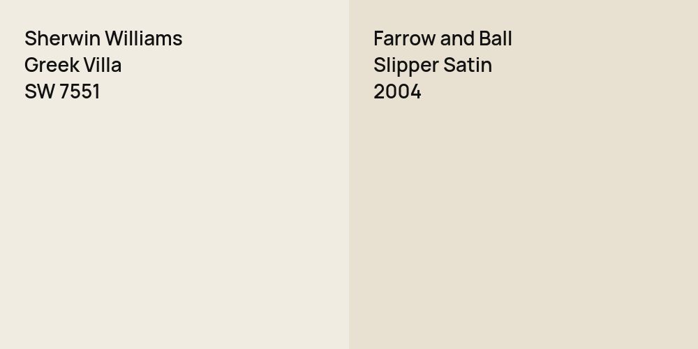 Sherwin Williams Greek Villa vs. Farrow and Ball Slipper Satin