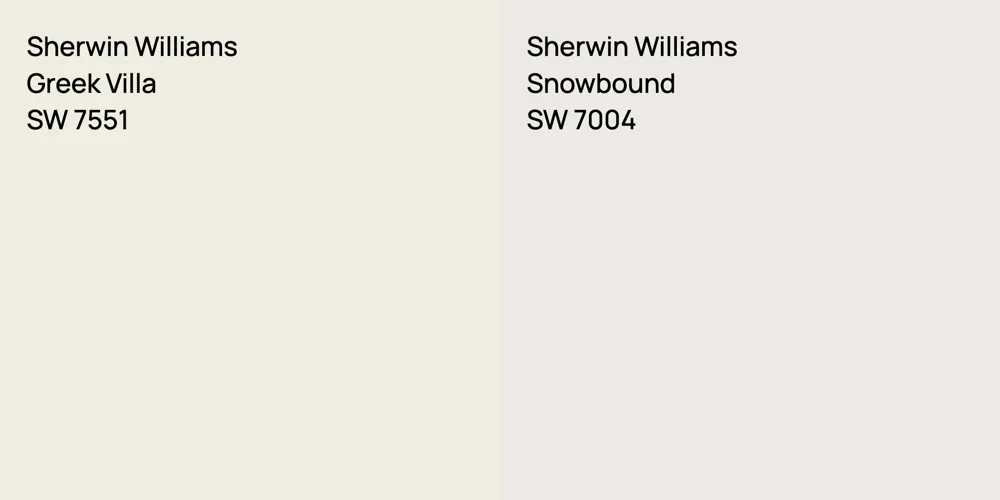 Sherwin Williams Greek Villa vs. Sherwin Williams Snowbound