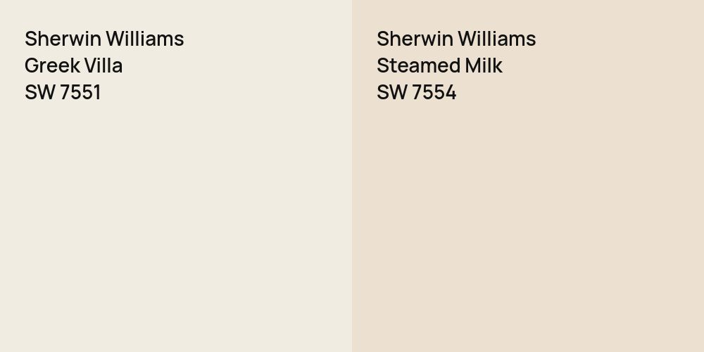 Sherwin Williams Greek Villa vs. Sherwin Williams Steamed Milk