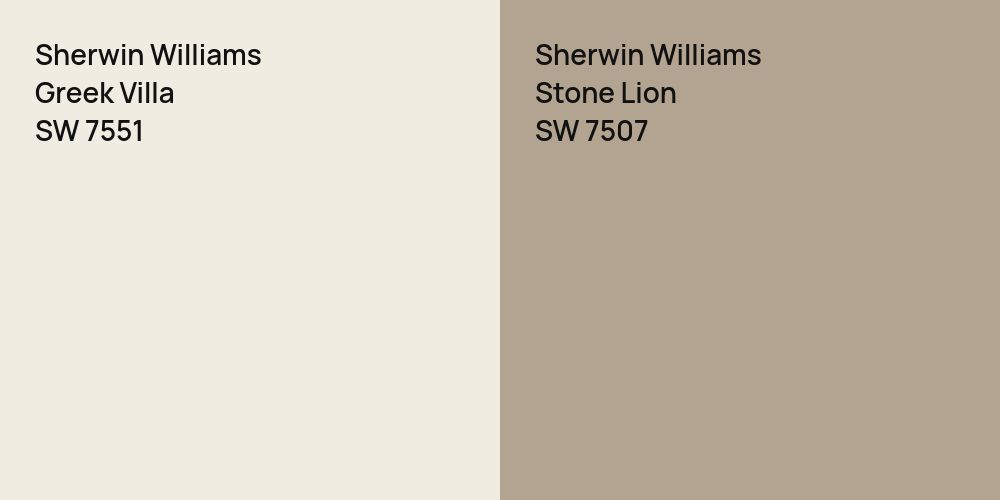 Sherwin Williams Greek Villa vs. Sherwin Williams Stone Lion