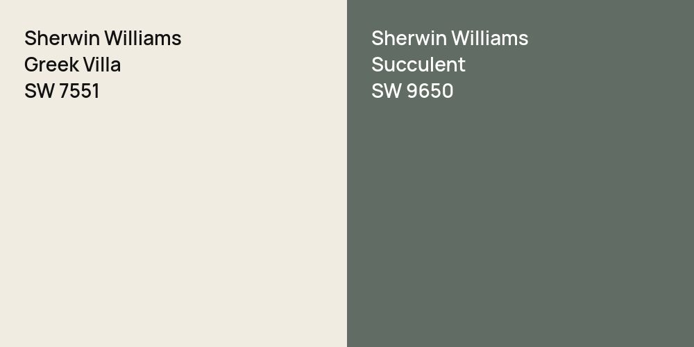 Sherwin Williams Greek Villa vs. Sherwin Williams Succulent