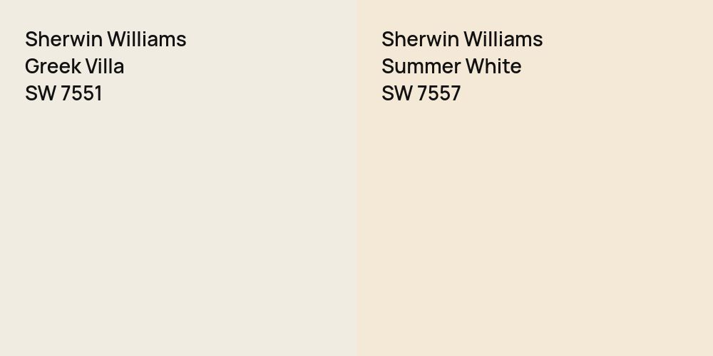 Sherwin Williams Greek Villa vs. Sherwin Williams Summer White