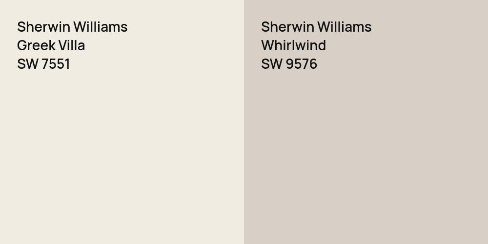 Sherwin Williams Greek Villa vs. Sherwin Williams Whirlwind