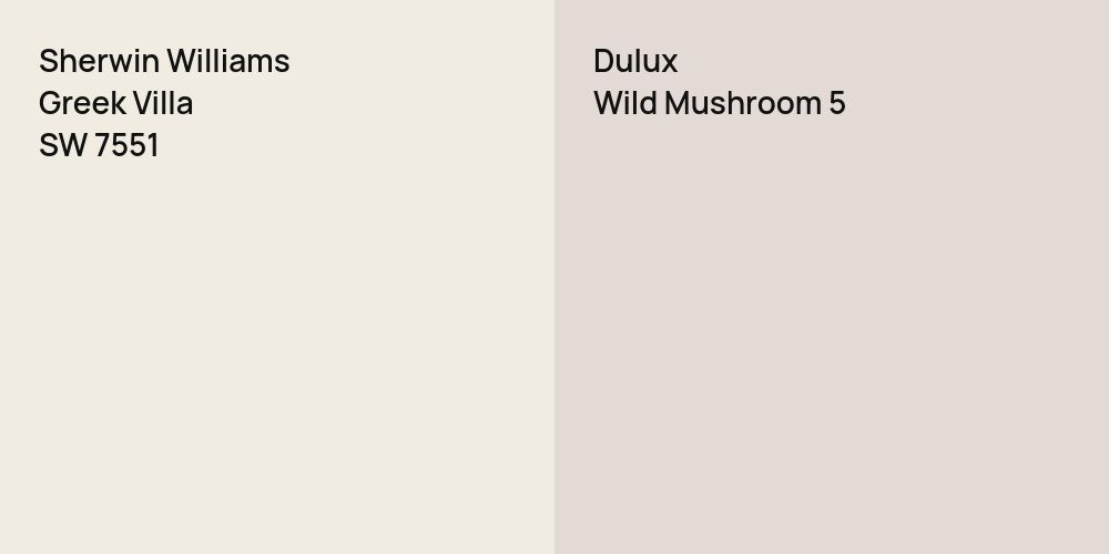 Sherwin Williams Greek Villa vs. Dulux Wild Mushroom 5