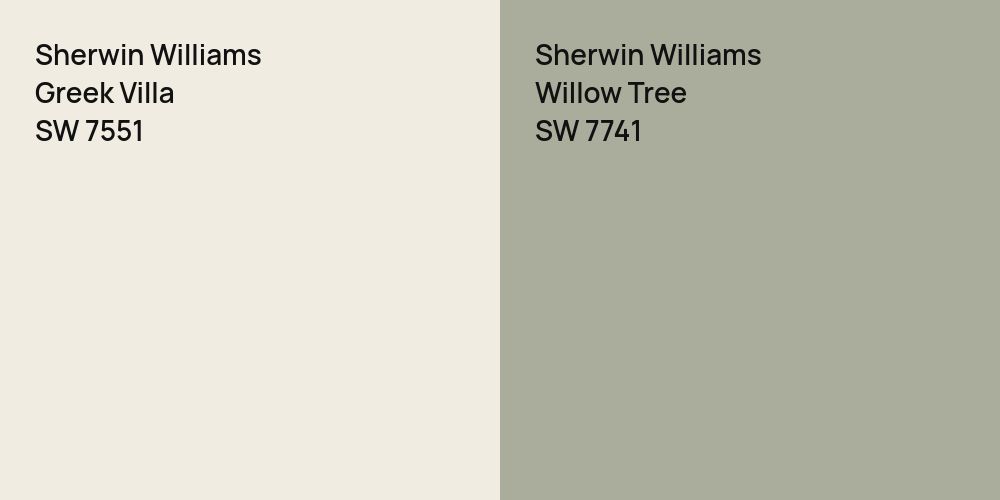 Sherwin Williams Greek Villa vs. Sherwin Williams Willow Tree