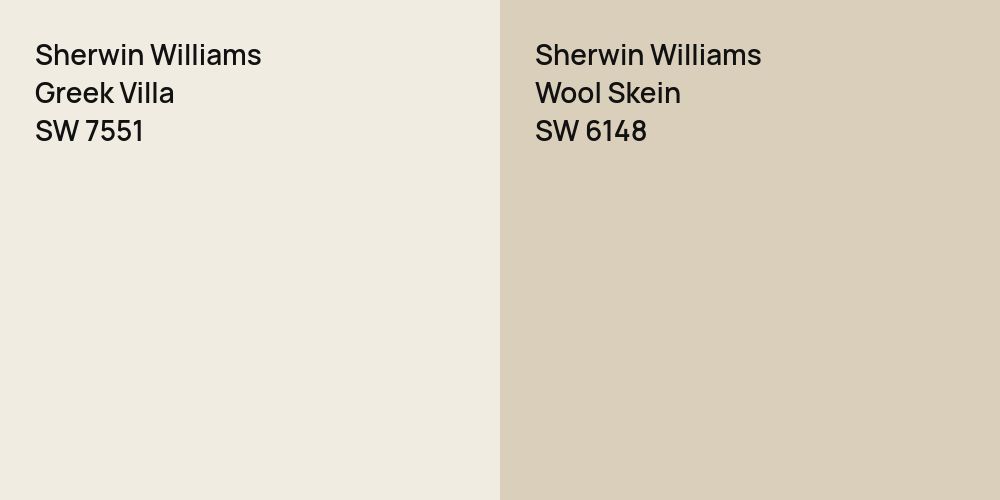 Sherwin Williams Greek Villa vs. Sherwin Williams Wool Skein