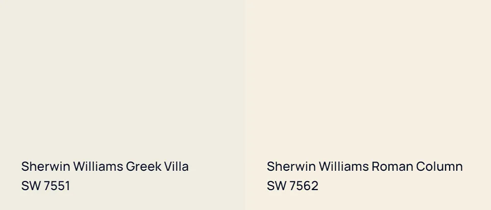 Sherwin Williams Greek Villa SW 7551 vs Sherwin Williams Roman Column SW 7562