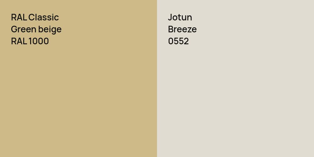 RAL Classic Green beige vs. Jotun Breeze