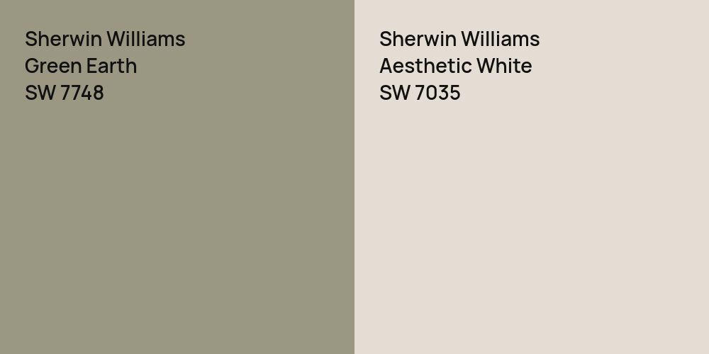 Sherwin Williams Green Earth vs. Sherwin Williams Aesthetic White