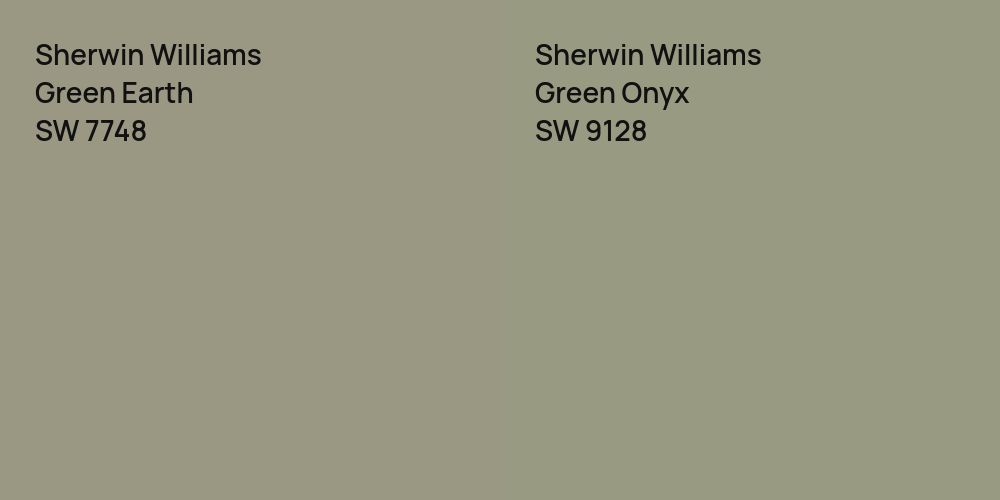 Sherwin Williams Green Earth vs. Sherwin Williams Green Onyx