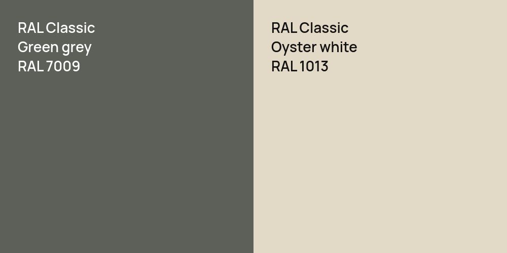 RAL Classic  Green grey vs. RAL Classic  Oyster white