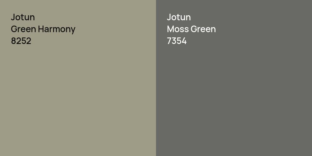 Jotun Green Harmony vs. Jotun Moss Green