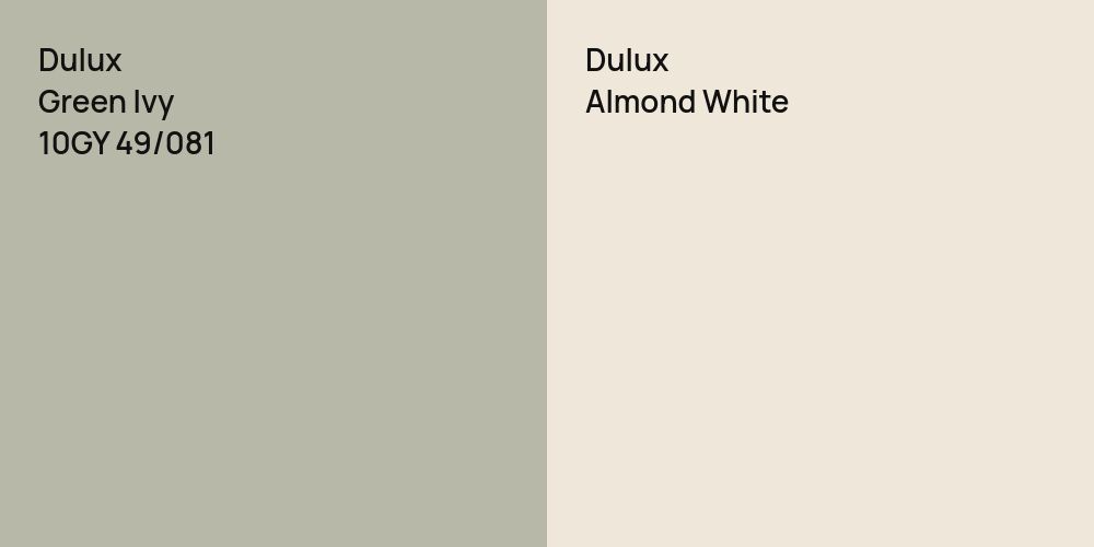 Dulux Green Ivy vs. Dulux Almond White