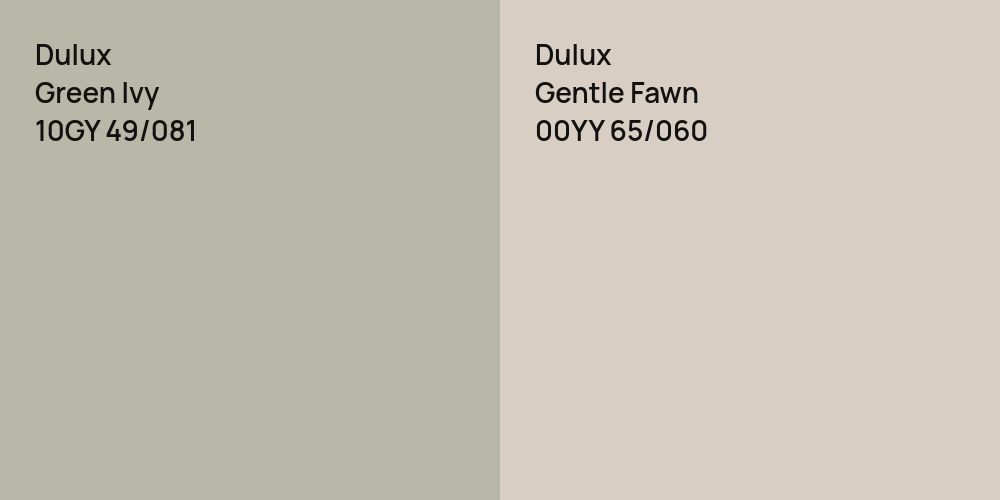 Dulux Green Ivy vs. Dulux Gentle Fawn