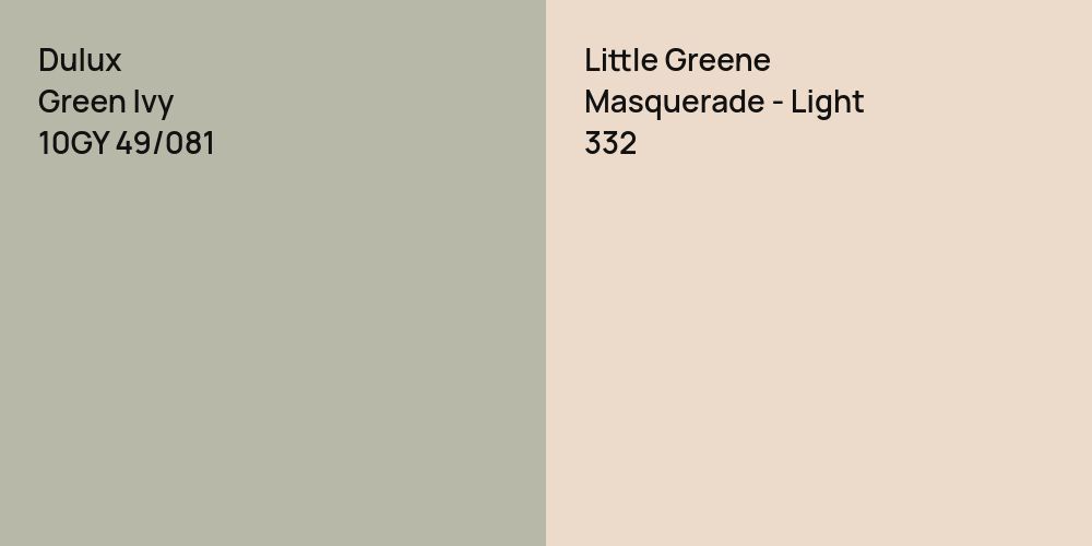 Dulux Green Ivy vs. Little Greene Masquerade - Light