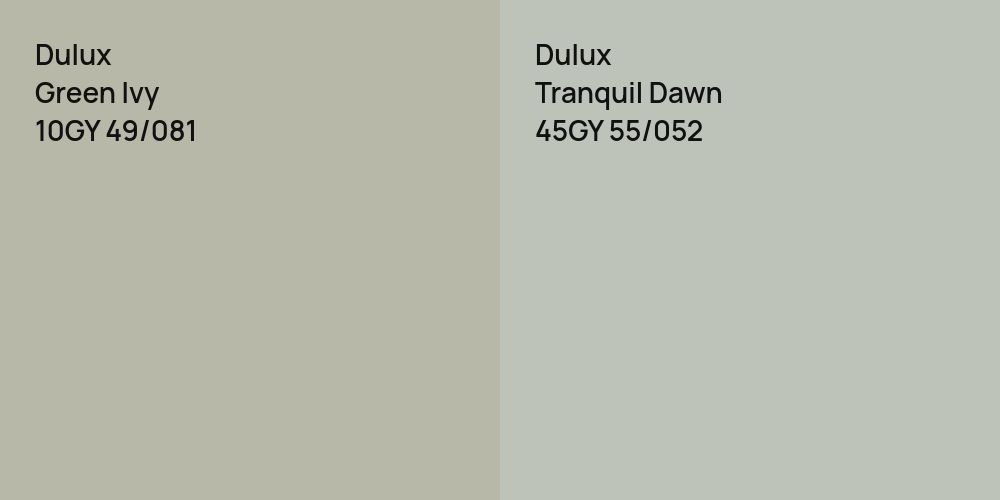 Dulux Green Ivy vs. Dulux Tranquil Dawn