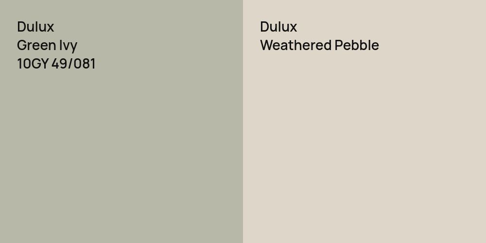 Dulux Green Ivy vs. Dulux Weathered Pebble