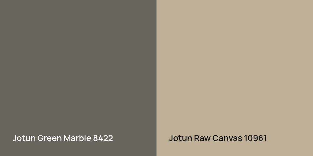 Jotun Green Marble vs. Jotun Raw Canvas