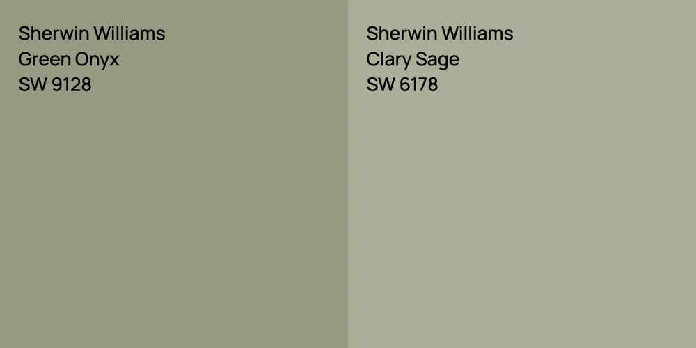 Sherwin Williams Green Onyx vs. Sherwin Williams Clary Sage